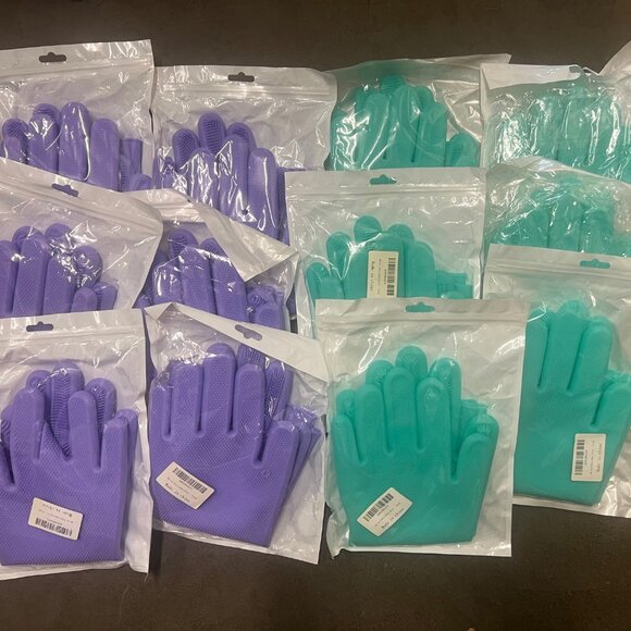Magic Silicone Dishwashing Gloves Reusable Multi Use NEW 12 Pairs BUNDLE BUY - Picture 1 of 9